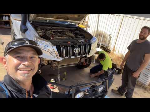 Removing ARB deluxe winch bar and fitting an AFN bar to a Prado 150 series GXL 2014