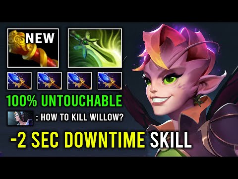 Only 2 Second CD Shadow Realm 100% Untouchable - NEW Safelane Carry Butterfly Dark Willow Dota 2