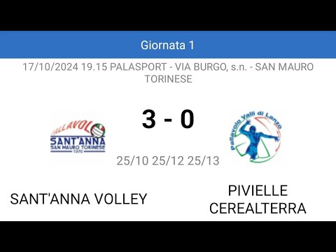 2024/10/17 [U15 FIPAV] Sant'Anna Volley vs Pivielle