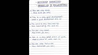 Assertive to Exclamatory #english #grammar
