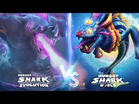 BEHEMOTH VS COSMIC ALAN! NEW EPIC BATTLE 2022 - Hungry Shark Evolution VS Hungry Shark World