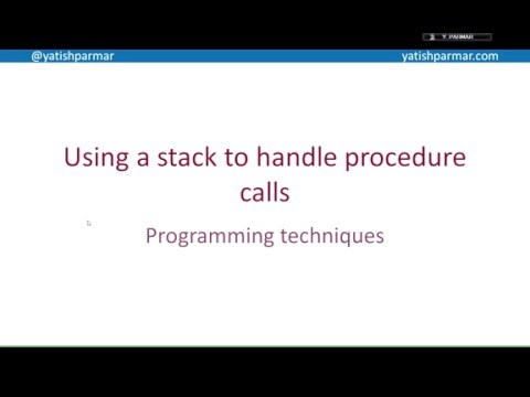 Using a stack to handle procedure calls - A Level Computer Science