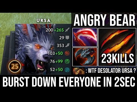 WTF Burst Down Everyone in 2 Seconds with Satanic + Desolator | Angry Bear Unleashed - DotA 2 Ursa
