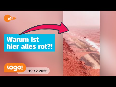 Iran: Seltenes Naturschauspiel färbt Meer rot | logo!-Nachrichten vom 19.12.25