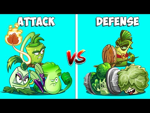 3 Plants Team ATTACK vs DEFENSE - Who Will Win? - PvZ 2 Battlez