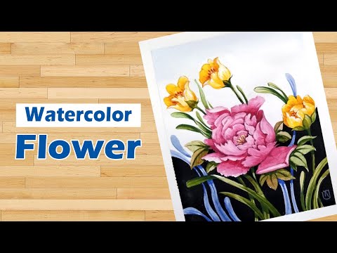 Watercolors Flower,using Watercolors Create Lines ( Santanu Ankur )
