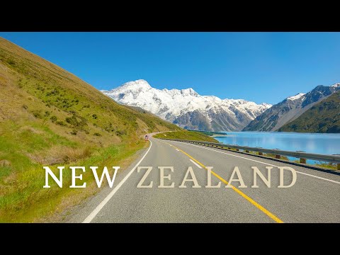 Scenic Driving in South Island, New Zealand - Lakes and Mountain Landscapes [4K]