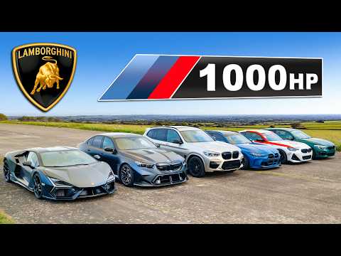 Lambo Revuelto v 1000hp tuned BMWs: DRAG RACE