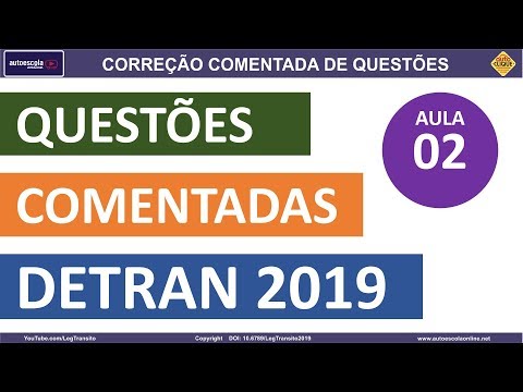 SIMULADO DETRAN QUESTÕES 2019 - AULA 02 #SimuladoLegTransito #Detran2019