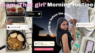 Trying the viral 5AM *That Girl* Morning Routine | Calm & Productive Start Before a 6:30 AM Workday!