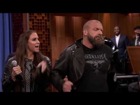 Triple H & Stephanie McMahon Lip Sync Moana's theme song - Hilarious