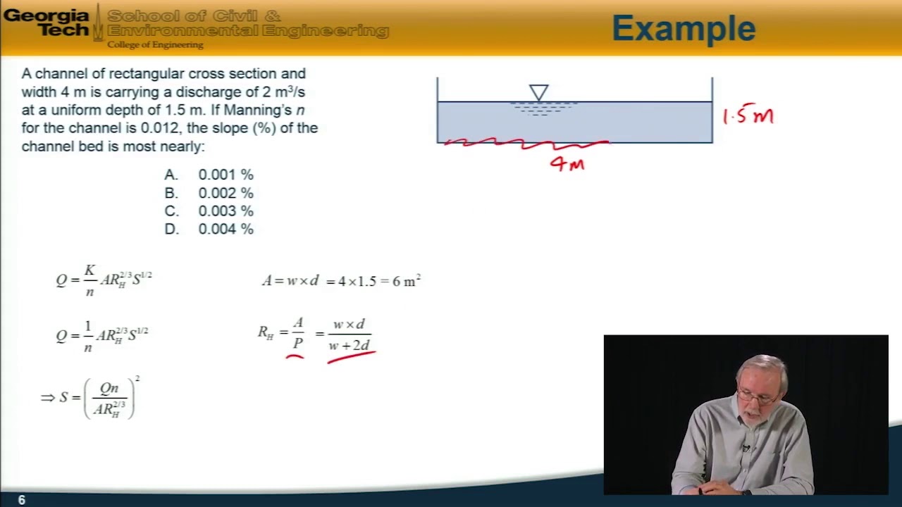 Flow in Open Channels - Fundamentals of Engineering Exam Review
