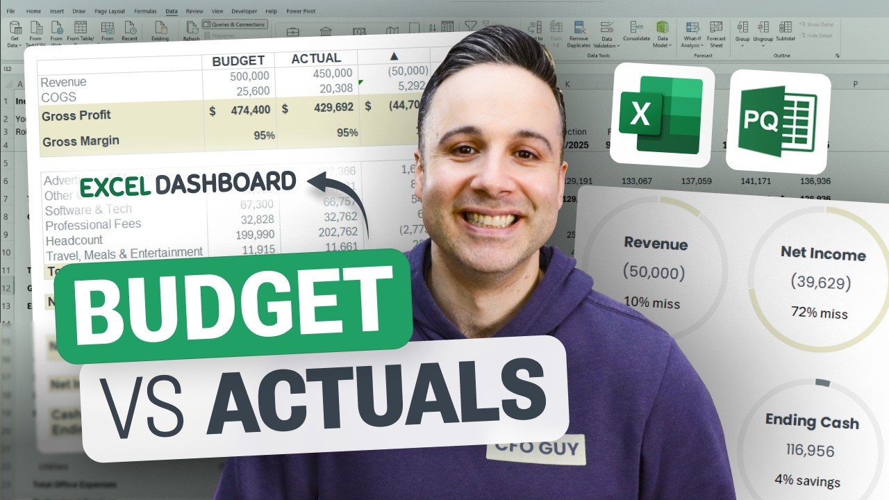 Build a Dynamic Excel Budget vs Actual Dashboard with Power Query – Full Tutorial (Free Template)