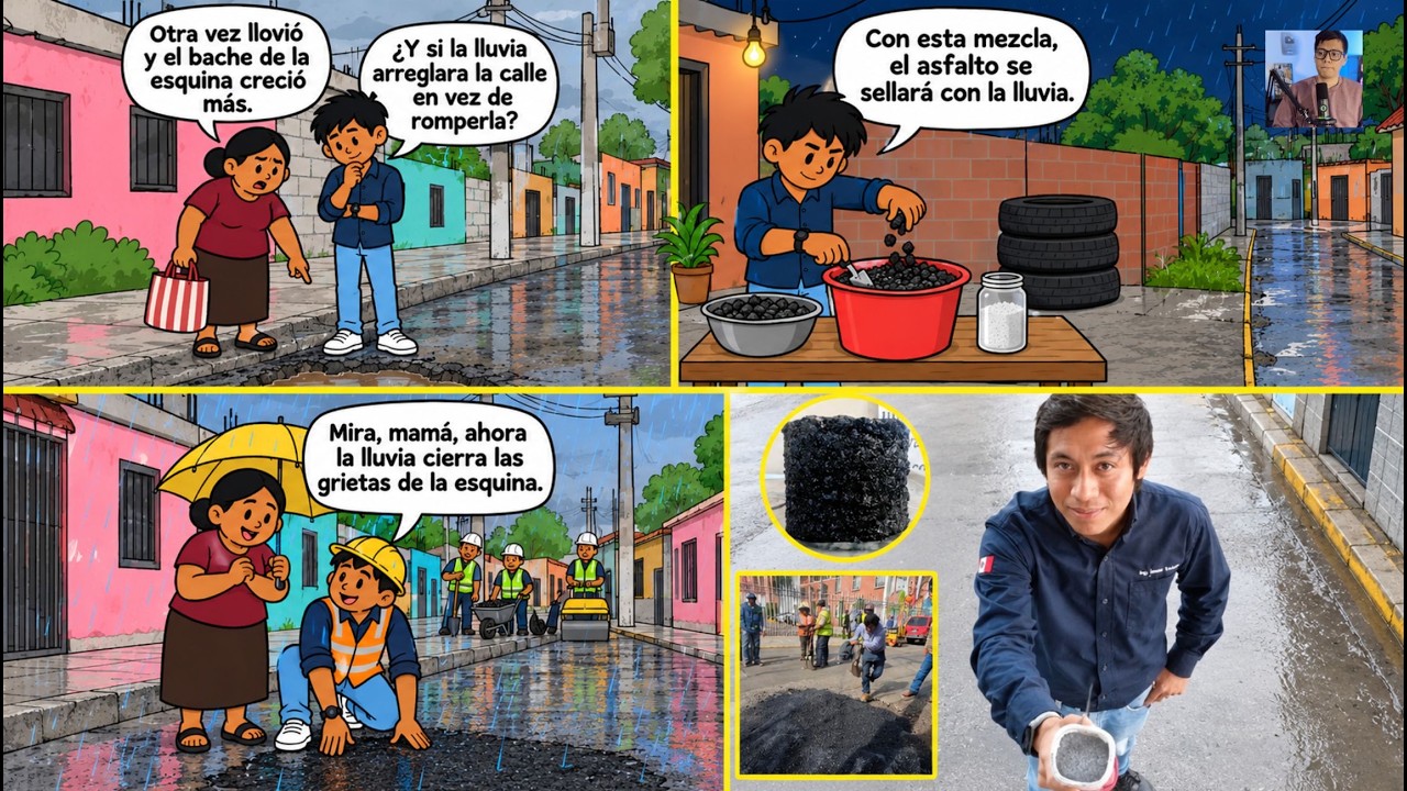 ORGULLO MEXICANO... UN ESTUDIANTE MEXICANO INVENTÓ UNA CARRETERA que SE REPARA SOLA CUANDO LLUEVE