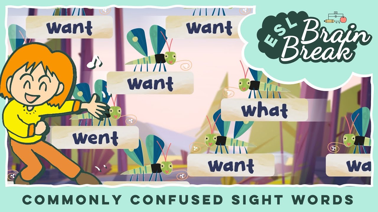 ESL BRAIN BREAK | Commonly Confused Sight Words | ♫ READ & DANCE GAME ♫