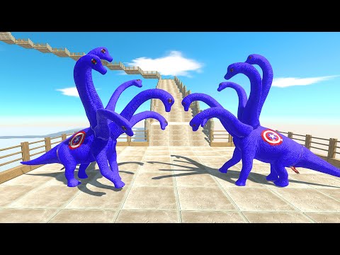 6 HEAD BRACHIOSAURUS DEATH FALL ► Animal Revolt Battle Simulator
