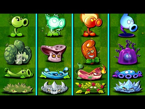 Team PEA vs FIRE vs ELECTRIC vs SHADOW - Who Will Win? - PvZ 2 Team Plant vs Team Plant