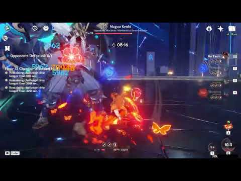 Hu Tao + Xiangling + C0 Yelan Double Hydro vs Maguu Kenki