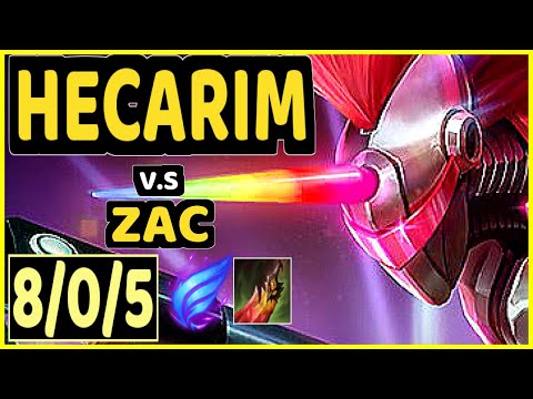 BLUERZOR (HECARIM) vs ZAC - 8/0/5 KDA JUNGLE CHALLENGER GAMEPLAY - EUW