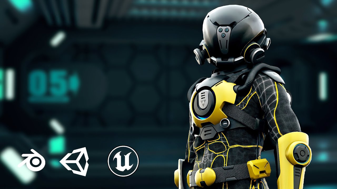 Cyber Astronaut-B Auto-Rig Pro Rigged For Mixamo Unreal Engine Unity 3D Model