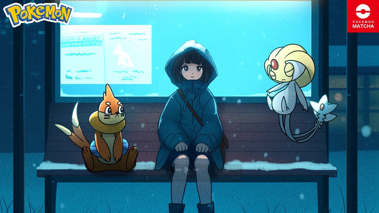 【ポケモン作業用BGM】『209ばんどうろ（ピアノ3時間耐久）』/雪の日のバス停