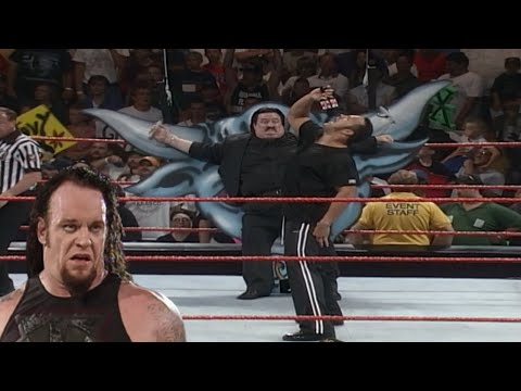 The Rock Sacrifices Paul Bearer Onto The Brahma Bull Symbol 6/21/1999