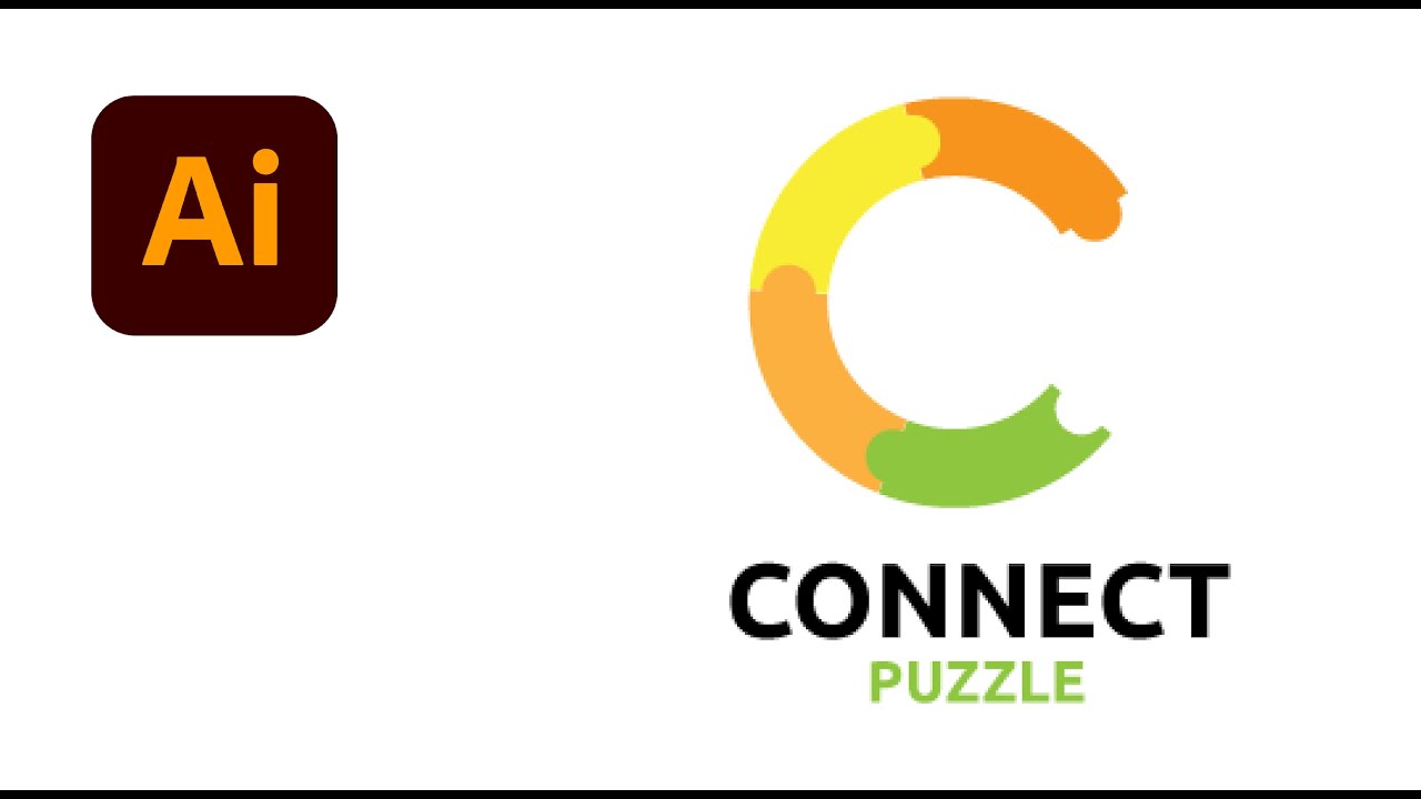 How to make Puzzle logo tutorial Adobe Illustrator