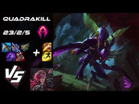 JUNGLE Kha'Zix vs Vi [QUADRAKILL] - NA Grandmaster Patch 14.22