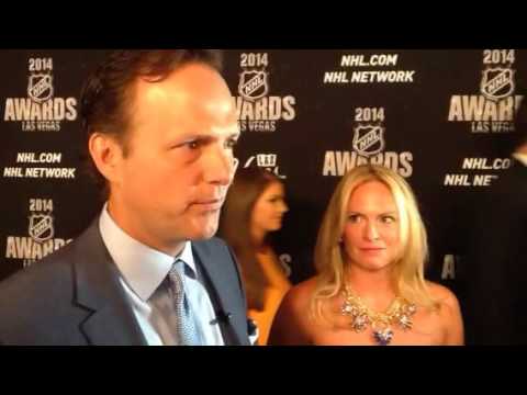 Lightning Coach Jon Cooper talks to Teri Pavia at the NHL Awards