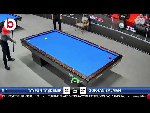 TAYFUN TAŞDEMİR & GÖKHAN SALMAN Bilardo Maçı - 2022 ERKEKLER 1.ETAP-FİNAL GRUBU 1/4