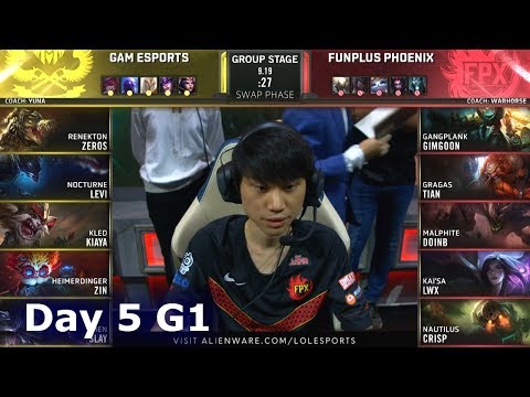 GAM vs FPX | Day 5 S9 LoL Worlds 2019 Group Stage | GAM Esports vs FunPlus Phoenix