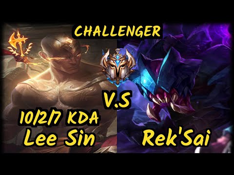 LDLC Djoko (LEE SIN) vs REK'SAI - 10/2/7 KDA JUNGLE CHALLENGER GAMEPLAY - EUW v9.7