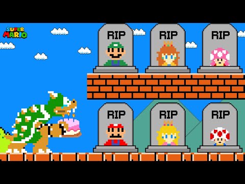 Bowser R.I.P All Mario, Luigi and Peach...in Super Mario Bros. | Game Animation