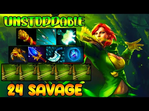 UNSTOPPABLE 24 SAVAGE - INTENSE CARRY WINDRANGER - FULL FIGHT - DOTA 2 GAMEPLAY