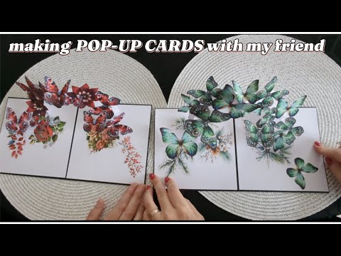 2 POP-UP CARDS and happy moments with my scrapbook friend😍 🦋❤️🦋🥰(plz read description )#popup