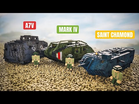 A7V Tank vs MARK Tank vs SAINT-CHAMOND Tank | Teardown