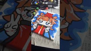 #アナログイラスト　キャンバスにめんだこガールを描いたよ！ #のぞみん #イラストレーター #アクリル絵の具