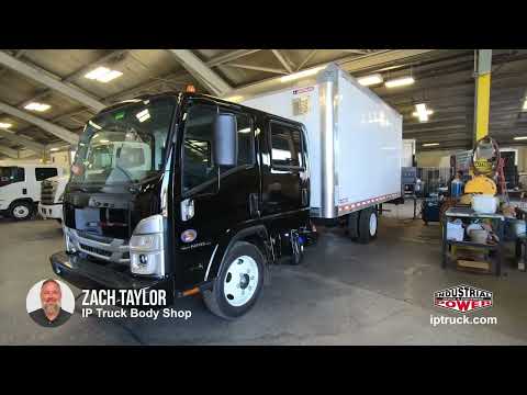 Isuzu NPR Black Paint Job with Landscape Ramp Fabrication and Install | IP Truck