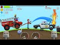 Hill Climb Racing - FIRE TRUCK in COUNTRYSIDE Rescue Mission POLICE CAR on FIRE GamePlay