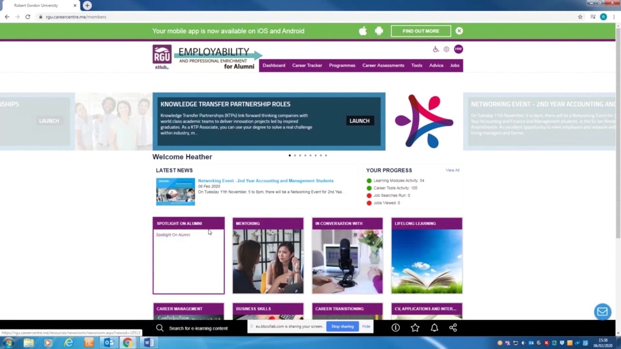 RGU Alumni eHub Introduction and Tutorial