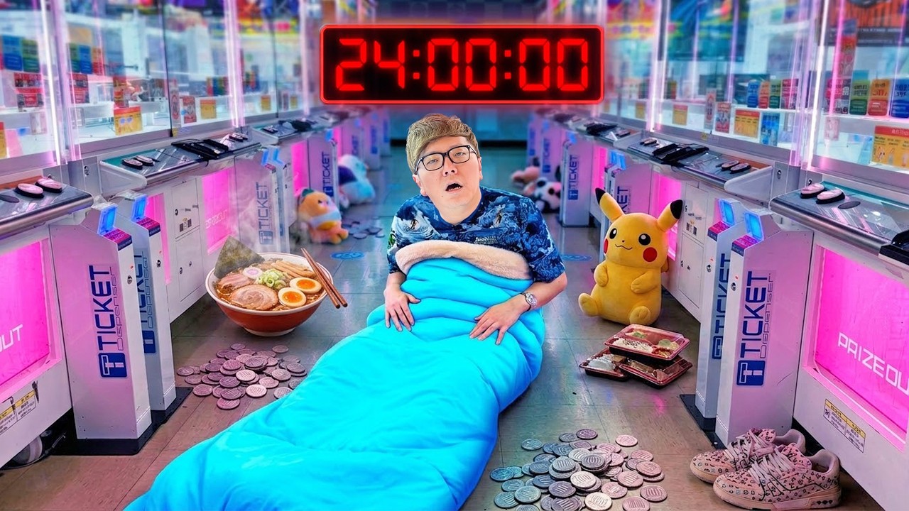 24時間クレーンゲーム生活で景品100個とれるかチャレンジ！【ヒカキンTV】