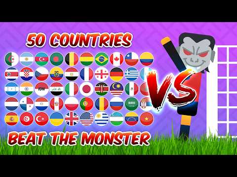 50-Country Battle Special for Marble Football Cup Viewers | Beat The Keeper (Monster)