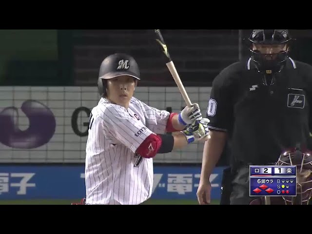 【6回裏】マリーンズ・鈴木 満塁の好機で点差を広げる2点タイムリー!! 2016/10/5 M-E