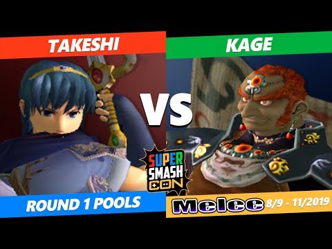 SSC 2019 SSBM -  Takeshi (Marth) VS  Kage (Ganondorf) Smash Melee Round 1 Pools