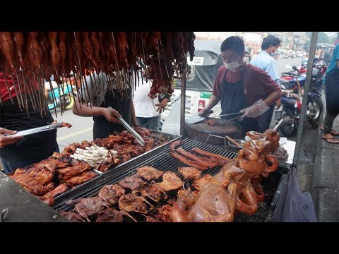 Tola Grill Meat @Kandal Market - Evening Street Food Near Wat Oulnaloam