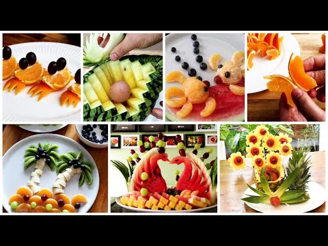 10 Super Fruits Decoration Ideas - Creative Food Carving Garnish