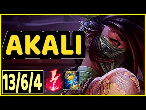 AKALI VS NOCTURNE - 13/6/4 KDA MID GAMEPLAY MASTER I