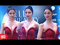 Divya Khosla Kumar Sizzles In Red Plunging Neckline Thigh Slit Gown At Elle Beauty Awards 2023