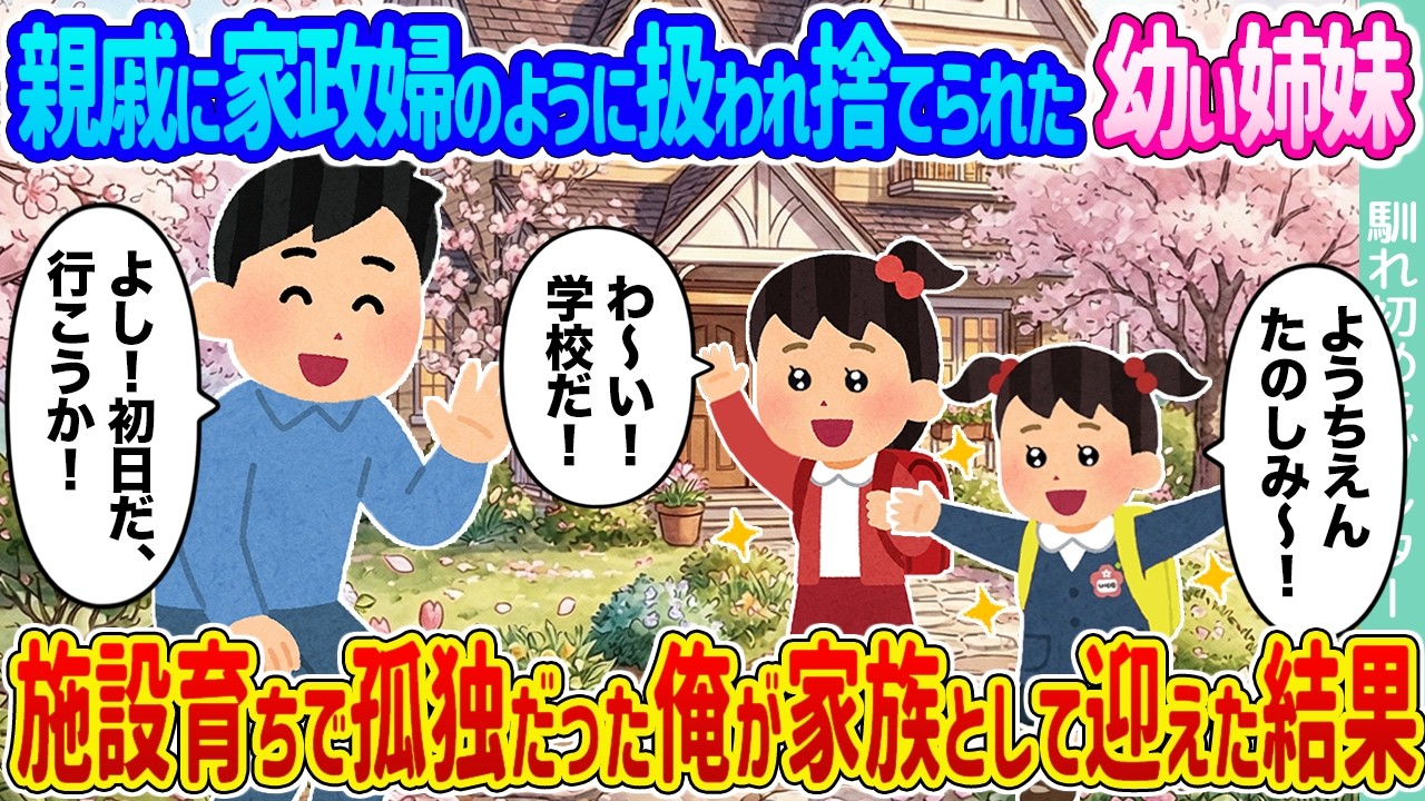 【2ch馴れ初め】親戚に家政婦のように扱われ捨てられた幼い姉妹 →施設育ちで孤独だった俺が家族として迎えた結果 ...【ゆっくり】