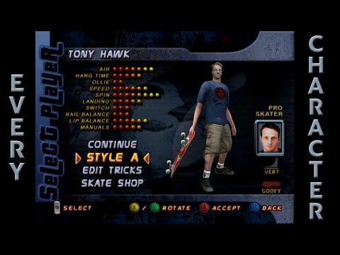 Tony Hawks Pro Skater 2 - All Characters [4K60fps]